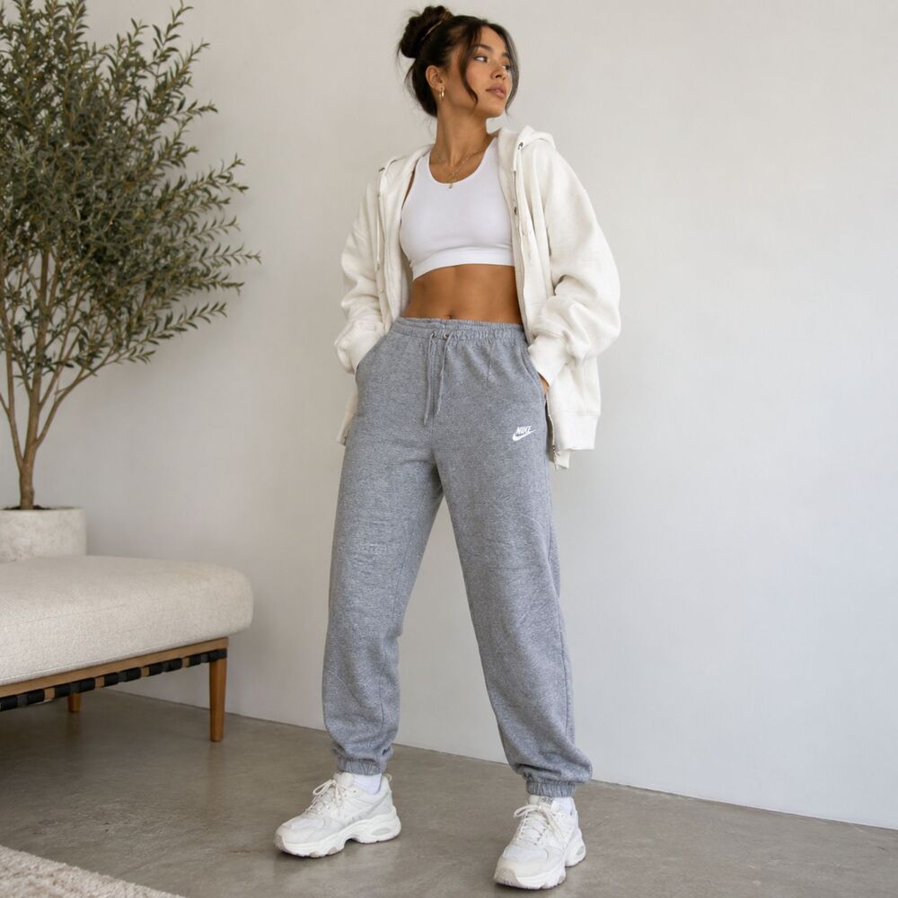 Nike Gray Athleisure Jogger Sweatpants Women’s Small Drawstring Lounge